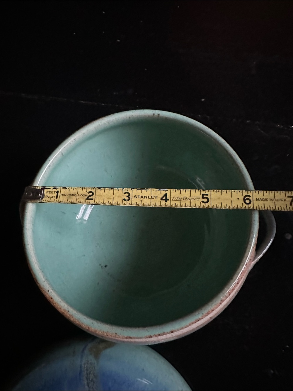 Hand Crafted Teal and Blue Glazed Ceramic Bowls - Picture 5 of 10